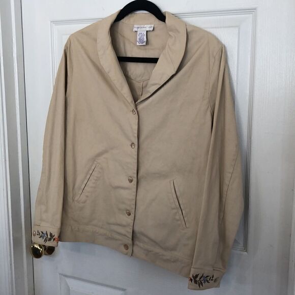 Susan Graver Women’s L beautiful jacket with floral embroidery ~ Cottagecore - Picture 8 of 13